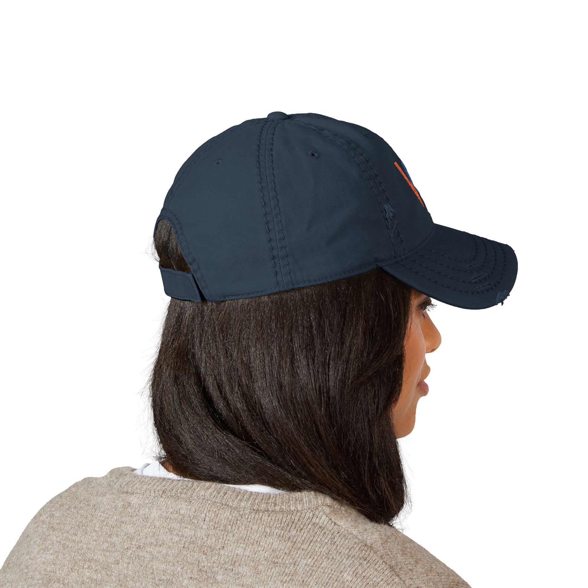 Distressed Dad Hat with Embroidery, Vintage Cap, Casual Hat, Gift for Dad, Relaxed Fit Hat, Father's Day Gift