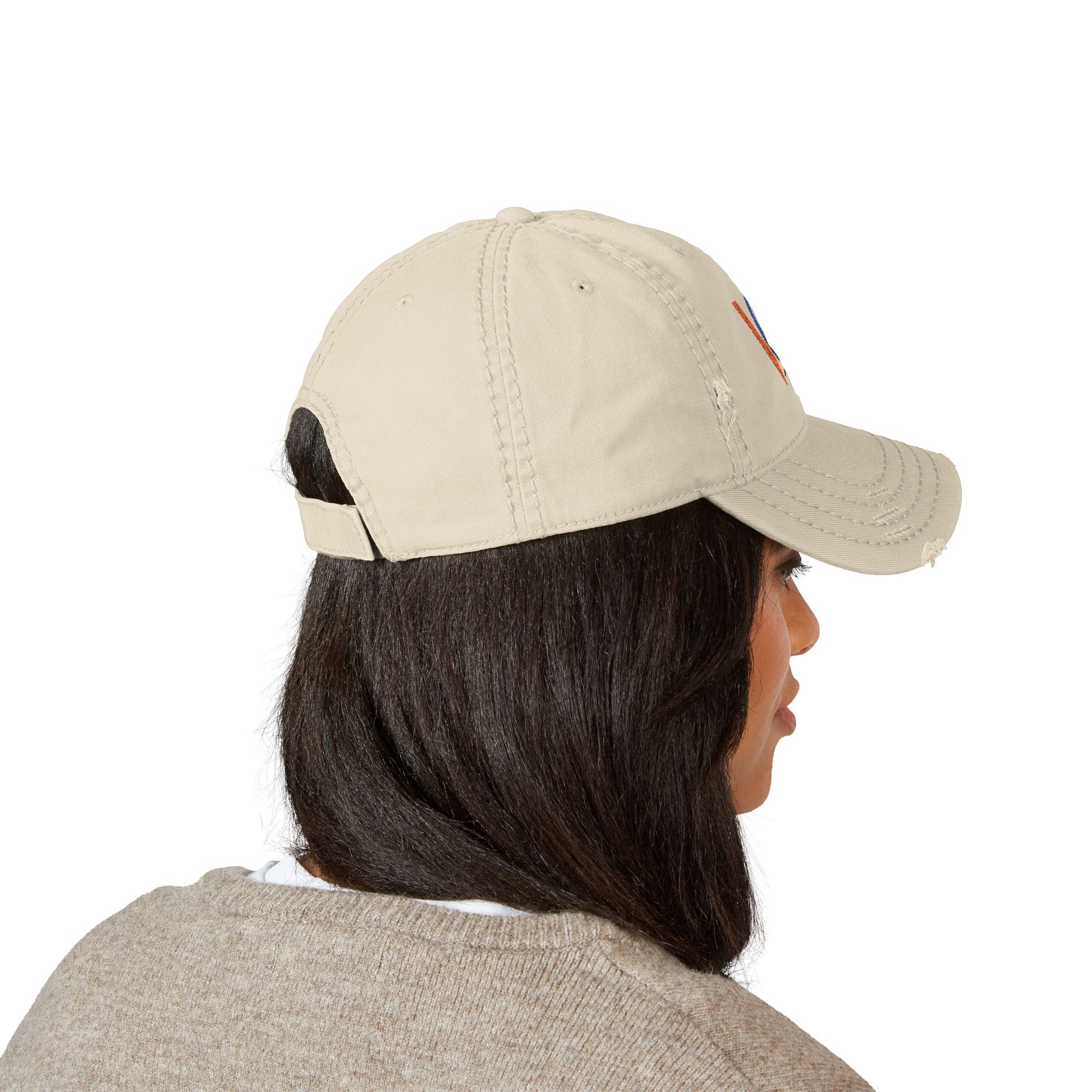 Distressed Dad Hat with Embroidery, Vintage Cap, Casual Hat, Gift for Dad, Relaxed Fit Hat, Father's Day Gift
